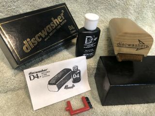 Complete Vintage Discwasher D4,  System Vinyl Record Cleaning Brush,  Box,  Fluid 2