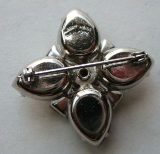 Vintage Albert WEISS York Silver Rhinestone Designer Signed Brooch Pin 4
