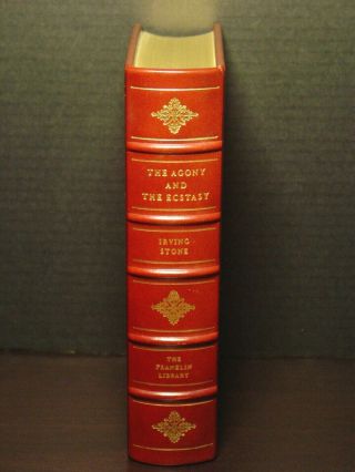 Signed 60 - Franklin Library - The Agony And The Ecstasy - Irving Stone - Leather