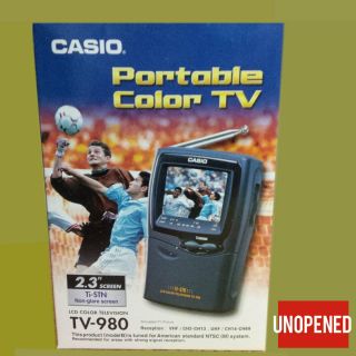 Casio Tv - 980 Portable Handheld Color Lcd 2.  3 " Vintage Analog Pal Television