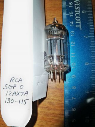 Strong RCA Short Gray Plate O Getter 12AX7A / ECC83 Tube - 130/115 2