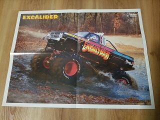 Vintage 1988 Monster Jam Truck Excaliber Bigfoot 4x4 Poster
