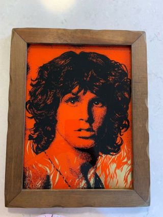 Jim Morrison Carnival Mirror Picture Framed The Doors Band Vintage 19 " X 15 "
