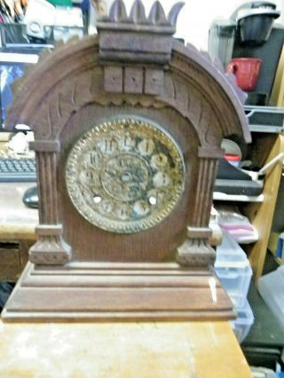 Vintage Mantle Clock Wood Case Parts And Repairs Old Clock Case