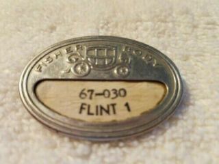 Vtg Fisher Body Employee Badge Pin 67 - 030 Flint 1