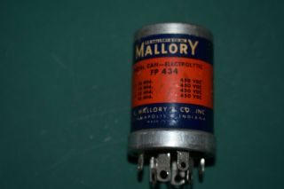 Nos Mallory 4 Section 10 Uf 450 Vdc Filter Twist Lock Electrolytic Capacitor