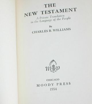 The Testament a Translation of the People by Charles Williams BAPTIST BIBLE 3