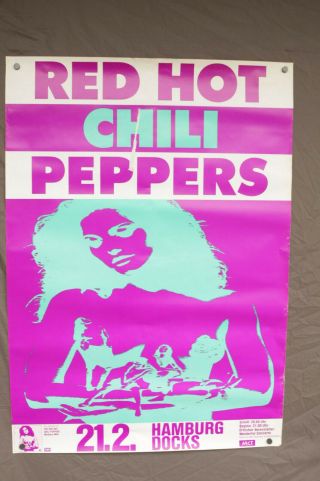 Red Hot Chili Peppers Show Poster Hamburg Docks 90s Concert Alternative Vtg Rhcp