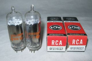 2) Nos Rca 6cg7 6fq7 Grey Plate Clear Top Radio Vacuum Tubes Test Strong 100,
