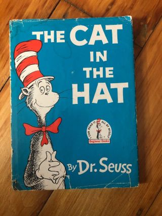 Vintage 1957 Book The Cat In The Hat By Dr.  Seuss W/dust Jacket,  1st Edition
