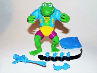 Vintage 1989 Genghis Frog Tmnt Teenage Mutant Ninja Turtles Figure Complete