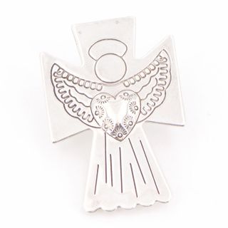 Vtg Sterling Silver - Carolyn Pollack Guardian Angel Pendant Brooch Pin - 5.  5g