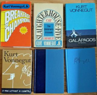 6 Hardcover Books By Kurt Vonnegut:slaughterhouse Five,  Breakfast Of Champions,