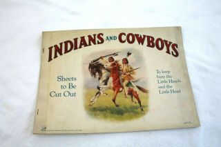 Vintage Cardboard Cut Out Sheets Indians & Cowboys 1927 Sam 