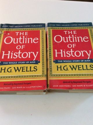 The Outline Of History The Whole Story Of Man By H.  G.  Wells 1956 2 Volume Set