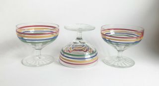 3 Vintage Depression Glass Anchor Hocking Banded Ring Sherbet/dessert Cups