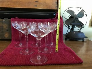 Vintage Etched Wine Glasses Flower Pattern (Set of 6) 4