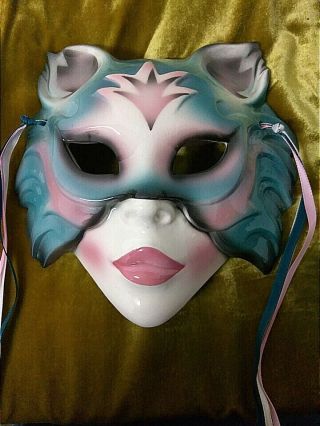 Vintage CLAY ART Ceramic Cat Mask San Francisco CA 5