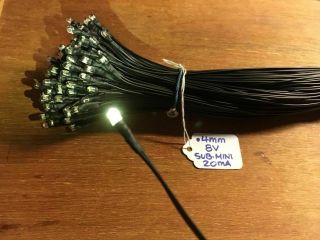 (10) 8v - 4mm White Led Indicator Wire Lamps - Sx - 727 737 7730 838 939 1010 Pioneer
