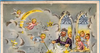 Vintage Advent Christmas Calendar Kruger West Germany Fabig Distling Frau Holle 3