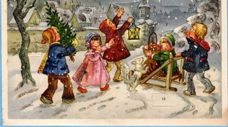 Vintage Advent Christmas Calendar Kruger West Germany Fabig Distling Frau Holle 5