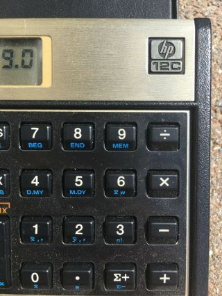 Hewlett Packard HP 12C Financial Calculator with Case and Battery 4