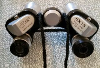 Vintage Selsi Binoculars With Case 6x15 393 Ft At 1000 Yards