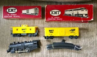 Vintage Kmt Marx Bachmann Set W Box O Gauge Train Locomotive R Rerailer