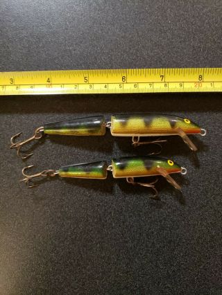 Vintage Jointed Rapala J - 11 & 9 Floating Minnow Fishing Lure Finland Perch
