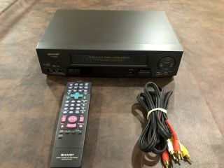 Sharp Vc - H993 Vhs Video Cassette Recorder Vcr W/ Remote Control & Cables,