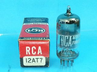 Rca 12at7 Vacuum Tube 1959 Black Plate Sweet Warm Tone Low Noise Nos Nib