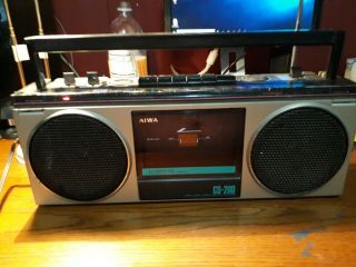 Vintage Aiwa Cs - 200 Boombox 4 Band Radio Cassette Recorder Portable Music 1982
