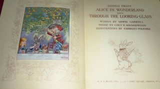 1921 SONGS from ALICE in WONDERLAND,  12 FOLKARD FULL COLOR PLATES FIRST PRINTING 3