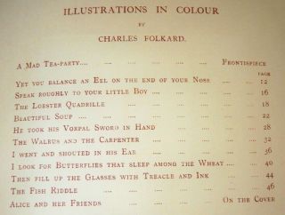 1921 SONGS from ALICE in WONDERLAND,  12 FOLKARD FULL COLOR PLATES FIRST PRINTING 4