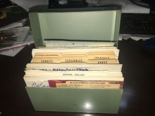 Vintage Metal Recipe Box Full Of Old Recipes Ohio Art