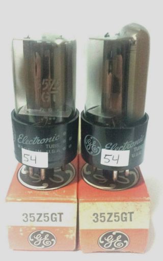2 Matching Ge 35z5 Gt Vacuum Tubes On Calibrated Tv - 7