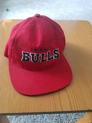 Vintage Chicago Bulls Nba Jordan Starter 90s Red Black Hat Cap Snapback Youth