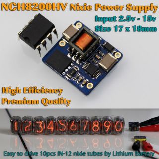 Nch8200hv High Voltage Dc Power Supply For Nixie Tubes 2.  5 - 15v Input Small Size