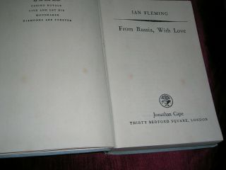 From Russia,  With Love Ian Fleming Jonathan Cape First 1957