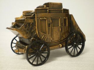 Vintage STAGE COACH 1974 Metal Coin Bank by BANTHRICO /Chicago USA 4