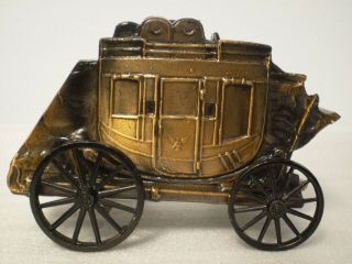 Vintage STAGE COACH 1974 Metal Coin Bank by BANTHRICO /Chicago USA 5