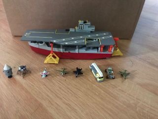 Vintage 1988 Galoob Micro Machines Aircraft Carrier Action Play Set 6416