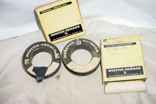 2 Webster Chicago Recording Wire Spools 1/2 Hour Each W/boxes