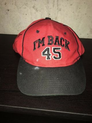 Vtg Chicago Bulls Michael Jordan " Im Back 45 " Snapback Hat March 19 1995