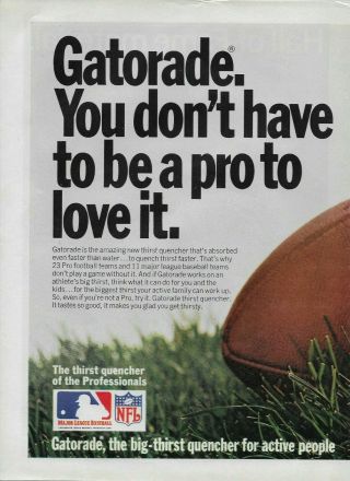1969 Gatorade Nfl Cowboys Browns Giants Rams 2 - Page Vintage Print Ad