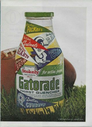 1969 Gatorade NFL Cowboys Browns Giants Rams 2 - Page Vintage Print Ad 2