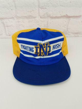 Rare Vintage Notre Dame Fighting Irish Snapback Trucker Hat Cap 70s 80s Usa Vtg