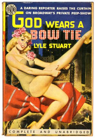 Vintage God Wears A Bow Tie Digest Pulp Pb (1950) Lyle Stuart Avon 305 Sleaze
