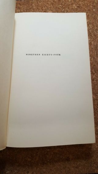 NINETEEN EIGHTY - FOUR Harcourt Brace York Kingsport Press George Orwell HB 4