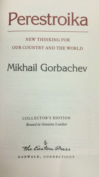 Perestroika Mikhail Gorbachev Easton Press Books That Changed The World Leather 8